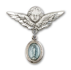 Sterling Silver Miraculous Blue Epoxy