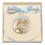 Antique Gold Blue Crib Medal