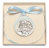 PEWTER BLUE BABY CRIB MEDAL