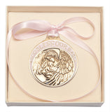 ANTIQUE GOLD PINK CRIB MEDAL