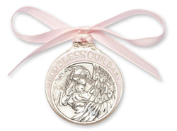 PEWTER BABY CRIB MEDAL