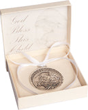PEWTER BLUE BABY CRIB MEDAL