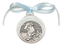 BLUE PEWTER CRIB MEDAL