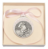 PINK ANTIQUE GOLD CRIB MEDAL