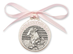 PINK ANTIQUE GOLD CRIB MEDAL