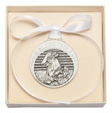 WHITE PEWTER CRIB MEDAL