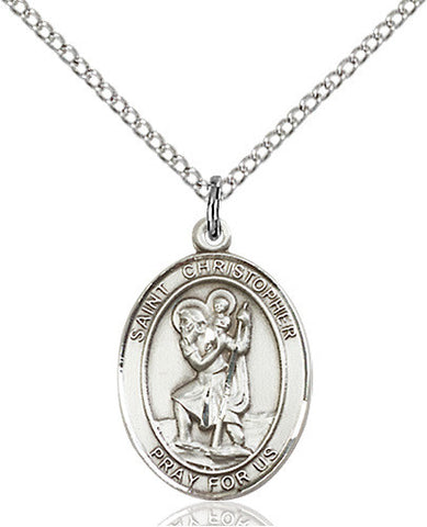 STERLING SILVER ST. CHRISTOPHER MEDAL (OVAL)