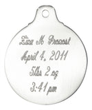 WHITE PEWTER BABY CRIB MEDAL