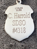 Sterling Silver St. Michael Necklace Police Officer Badge Medal (With Custom Laser Engraving)