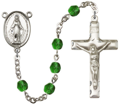 Brass Rosary with 6mm Emerald Beads