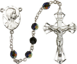 Brass Rosary Swarovski Jet Beads