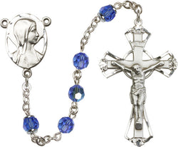 Brass Rosary Swarovski Sapphire Beads