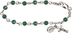 Emerald Infant Rosary Bracelet