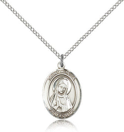 STERLING SILVER SAINT MONICA MEDAL OVAL