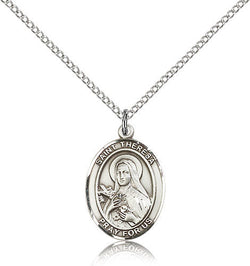 OVAL .925 SILVER SAINT THERESA MEDAL