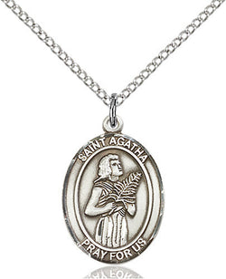 STERLING SILVER AGATHA OVAL MEDAL