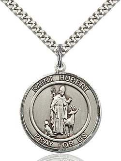 STERLING SILVER ST. HUBERT of LIEGE MEDAL