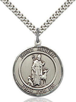 STERLING SILVER ST. HUBERT of LIEGE MEDAL