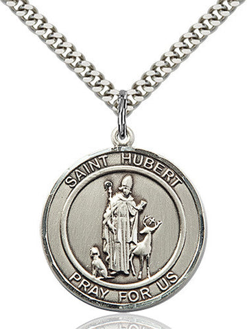 STERLING SILVER ST. HUBERT of LIEGE MEDAL