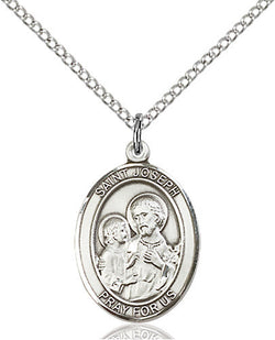 STERLING SILVER SAINT JOSEPH MEDAL (OVAL)