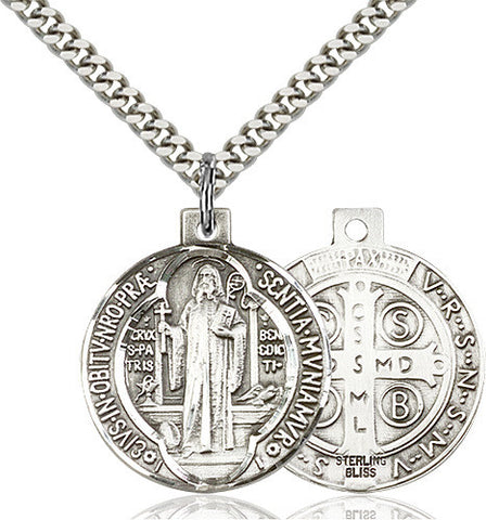 STERLING SILVER ST BENEDICT MEDAL