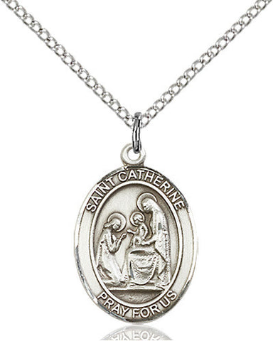 SILVER ST CATHERINE MEDAL OVAL