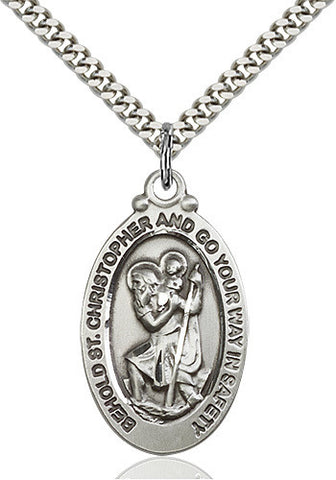 STERLING SILVER ST CHRISTOPHER MEDAL