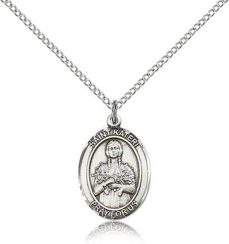 OVAL STERLING SILVER ST KATERI MEDAL