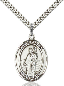 .925 SILVER ST PATRICK MEDAL (OVAL)