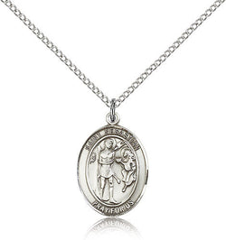 OVAL STERLING SILVER ST SEBASTIAN MEDAL