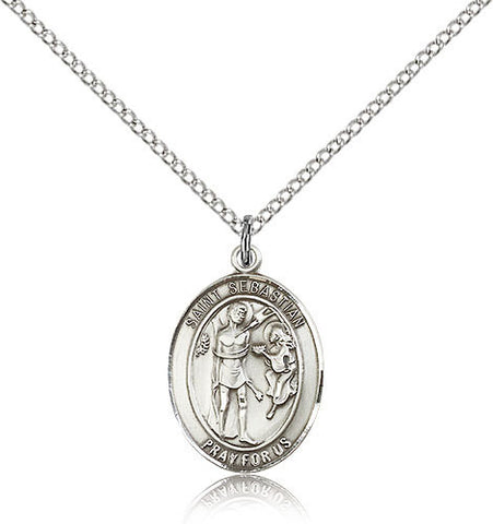 OVAL STERLING SILVER ST SEBASTIAN MEDAL