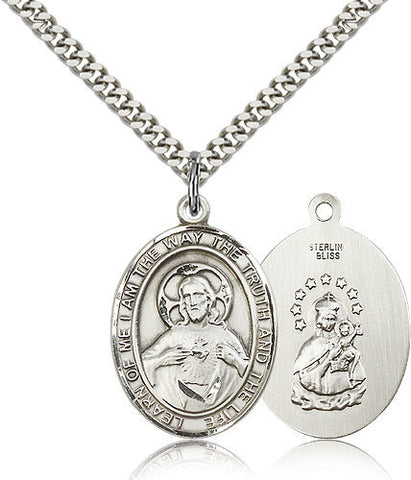 STERLING SILVER SCAPULAR OVAL MEDAL