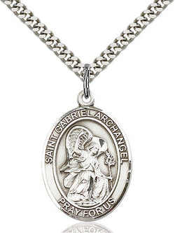 SILVER ST GABRIEL ARCHANGEL MEDAL OVAL