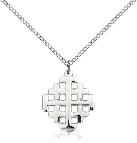 STERLING SILVER POLISHED JERUSALEM CROSS