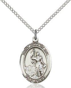 STERLING SILVER SAINT JOAN OF ARC MEDAL (OVAL)