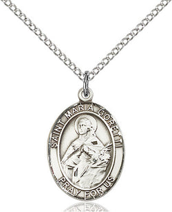 SILVER ST MARIA GORETTI MEDALLION OVAL