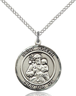 ROUND SILVER ST. JOSEPH MEDALLION