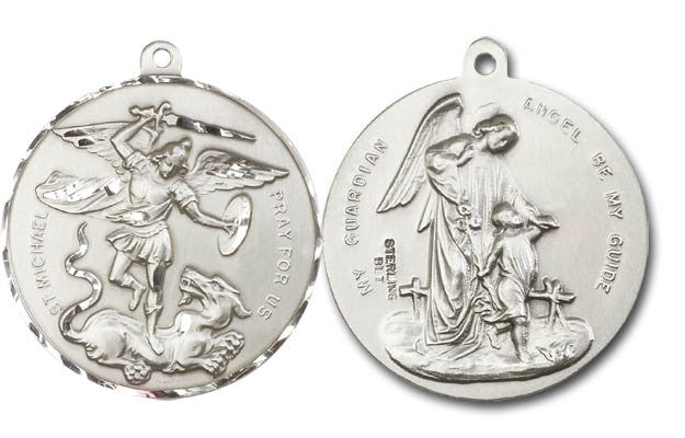 Saint michael deals medallion silver