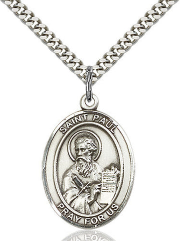 OVAL SILVER ST PAUL THE APOSTLE NECKLACE