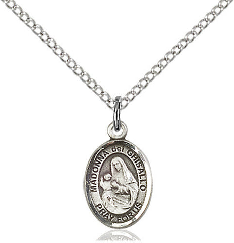 STERLING SILVER MADONNA DEL GHISALLO OVAL MEDAL