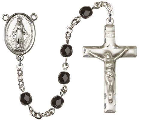 Brass Rosary with 6mm Black Beads