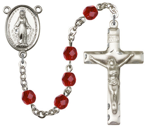 Brass Rosary with 6mm Ruby Beads