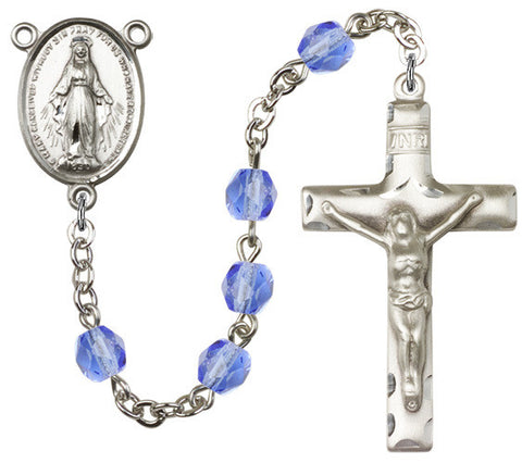 Brass Rosary with 6mm Sapphire Beads