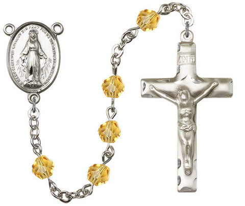 Brass Rosary with 6mm Topaz Beads
