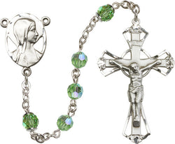 Brass Rosary Swarovski Peridot Beads