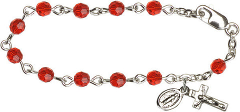 Ruby Infant Rosary Bracelet