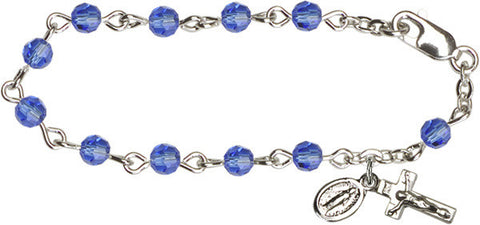 Sapphire Infant Rosary Bracelet