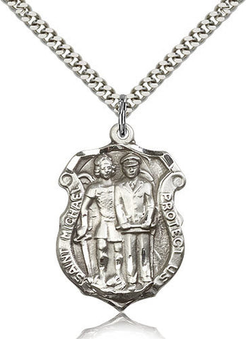 Strength Of St. Michael Stainless Steel Grandson Pendant Necklace