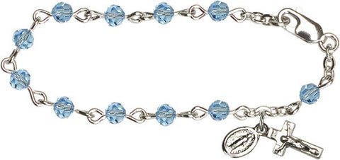 Aqua Infant Rosary Bracelet