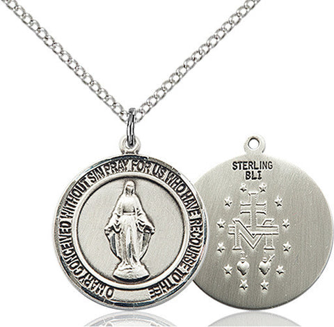 ROUND .925 SILVER MIRACULOUS MEDAL